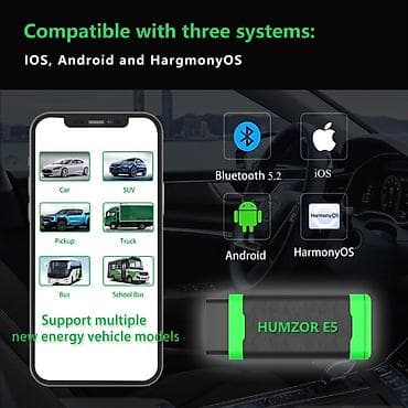 Диагностика для ЭЛЕКТРОМОБИЛЕЙ Humzor E550 — универсальный