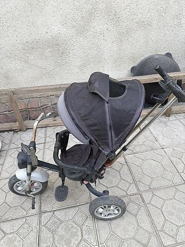 Детские велосипеды: Детский трехколесный велосипед-коляска с родительской ручкой — 1