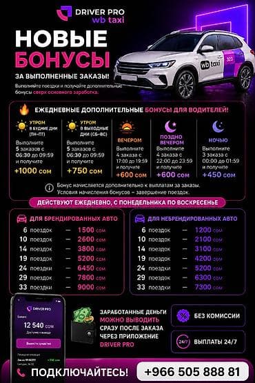 wb: Требуется Водитель такси - С личным транспортом, 3-5 лет опыта, Премии, Подработка, Старше 23 лет — 1