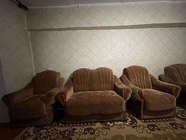 мягкий диван угловой: Комплект мягкой мебели, цвет - Коричневый — 1