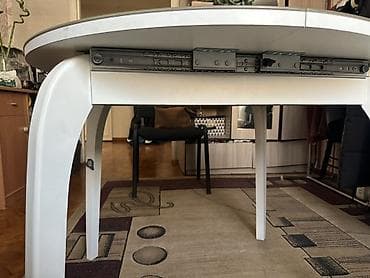 Эмерек: Круглый обеденный стол с глянцевой столешницей производство Россия — 7