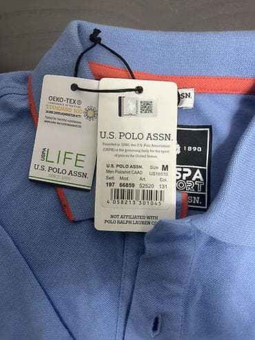 Футболки: Мужская футболка, M, Us Polo Assn, Новый, цвет - Голубой, Самовывоз, Платная доставка — 2