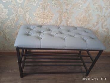 пуфики для прихожей: Банкетка, С полками, цвет - Зеленый — 8