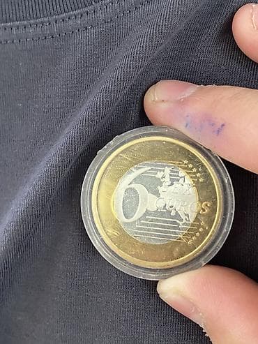 золотые пусеты: Памятная сувенирная монета «6 Sex Euros» в капсуле. Описание: - — 2