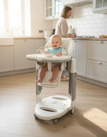 электронная кресло качалка для малыша: Детский стул, Пластик, цвет - Белый, Бесплатная доставка — 1