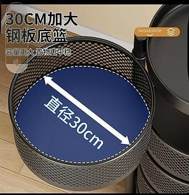 выдвижной ящик: Многоярусная кухонная этажерка на колёсах с поворотными корзинами - — 3