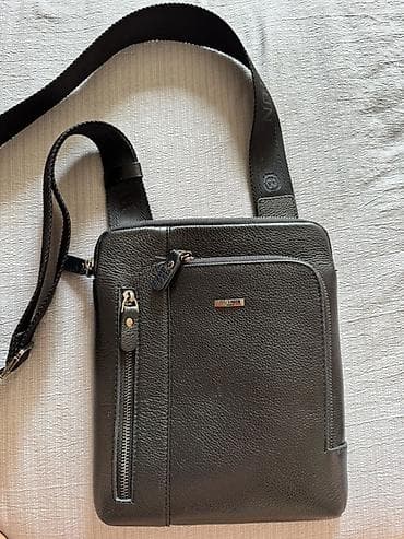 чемодан чехол: Мужская сумка через плечо Butun - Материал: натуральная кожа с — 1