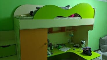 мебель для садика бу: Детская гарнитура, Б/у, Для девочки, Для мальчика, цвет - Зеленый, Самовывоз — 3