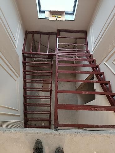 перилы: Металлическая лестница Для дома, Форма лестницы: Прямая — 5