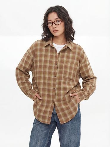 рубашка в клетку женская: 🔥ПО оптовой цене 500 СОМ! Рубашка в клетку оверсайз, подходит от 44-52 — 4