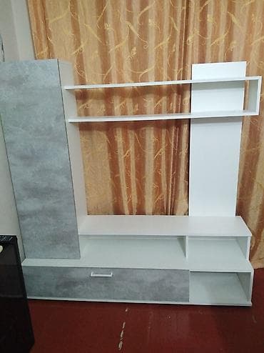 coffee table: Тумба и подставка для телевизора, Новый, Напольная, ЛДСП, Самовывоз, цвет - Белый — 2