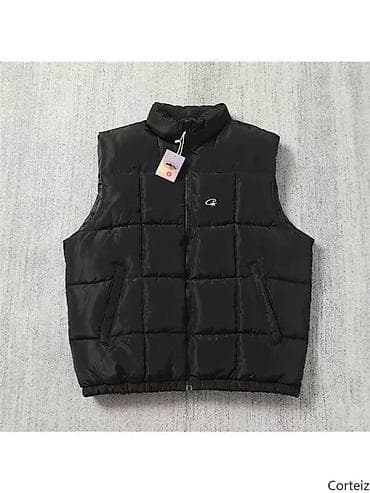 одежды для новорожденных: Утеплённый мужской от Nike Corteiz жилет, черный - Классический — 2