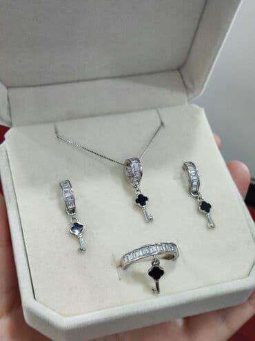 набор пандора: Серебряный Набор+ Цепочка Дизайн под Ванклиф Серебро 925 пробы — 3