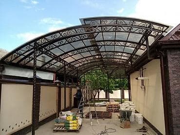 Кованые и металлические навесы из поликарбоната под ключ -