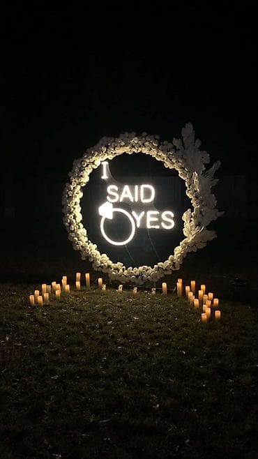 купить аттестат: Неоновая композиция для предложения/помолвки “I SAID YES” - Световой — 1