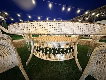 алюкобонд ош: Комплект садовой мебели, Стол, Ротанг — 6