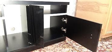 тумба под тв: Тумба и подставка для телевизора, Напольная, ЛДСП, цвет - Черный — 7