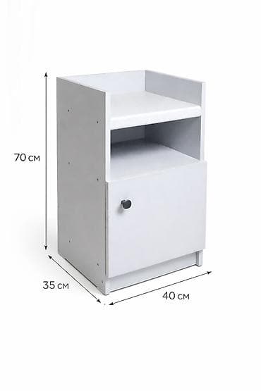 стол с тумбочкой: Прикроватная тумба, Новый, Без зеркала, цвет - Серый, ЛДСП, В рассрочку — 1