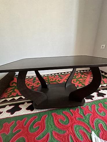 стол для гостиный: Журнальный стол, Прямоугольный, С колесиками, цвет - Коричневый — 2