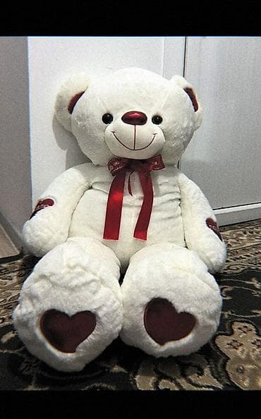 подушечка: Большой плюшевый мишка белого цвета. - Рост: примерно 90–110 см — 1