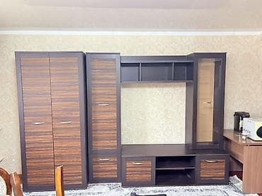 Офис эмереги: Зал үчүн гарнитур, ТВ үчүн тумба, ДСП, түсү - Күрөң — 1