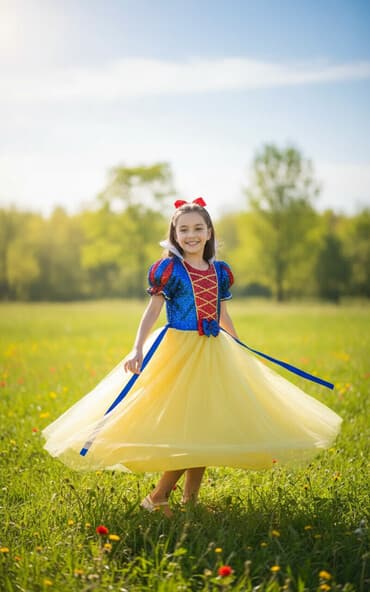 детское платье на новый год: Детское платье, цвет - Желтый, Б/у — 1