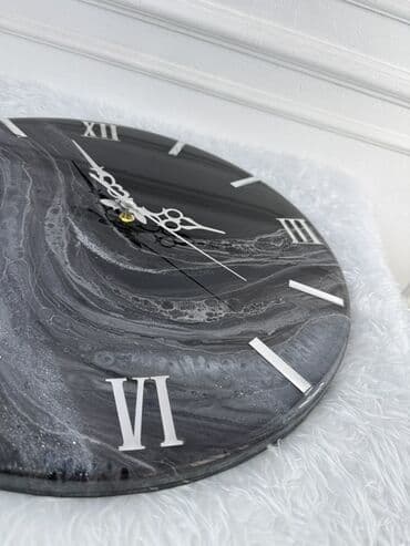 Бөлмө өсүмдүктөрү: Настенные часы ручной работы - Диаметр: 45 см - Дизайн: глянцевая — 4