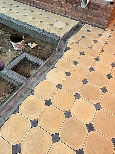 сетка мелкая: Тротуарная плитка «Октагон» с вставками - Тип: модульная бетонная — 6