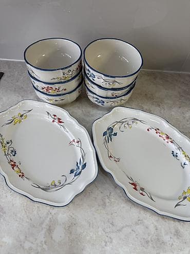 продаю посуды: Набор посуды 32 штук на 6 персон из фарфора/керамики с цветочными — 6