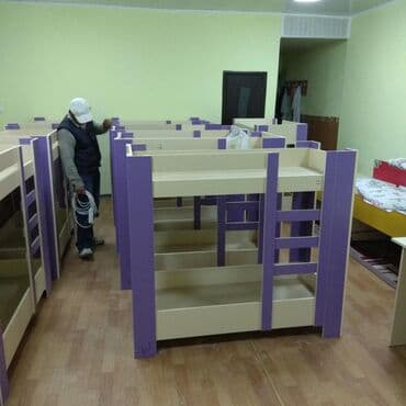 мебели для детского сада: Буйрутма эмеректер, Балдар бөлмөсү, Отургучтар, Үстөл, Шкаф — 13