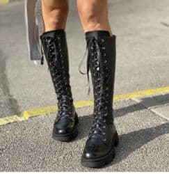 обувь для охоты: Высокие женские шнурованные сапоги по колено ( нижняя часть колена) — 1