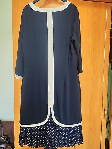 клеш штаны: Повседневное платье, Турция, Осень-весна, Длинная модель, Креп, Прямое, XL — 2