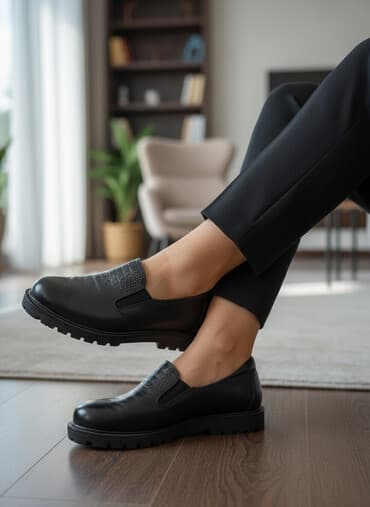 большие размеры женской обуви: Продаю женские кожаные осенние туфли на широкую ногу, размер 38. Б/у — 2