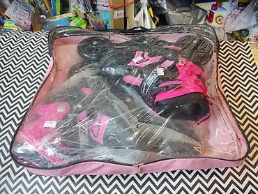 ролик: Роликовые коньки раздвижные, детско‑подростковые, розово‑черные — 2