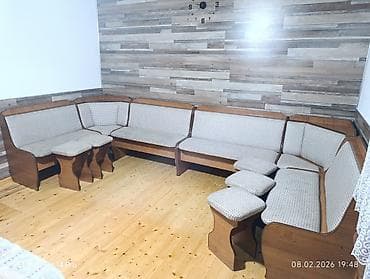 Офис эмереги: Ашкана үчүн жумшак бурчек, Жыгач, түсү - Саргыч боз — 5