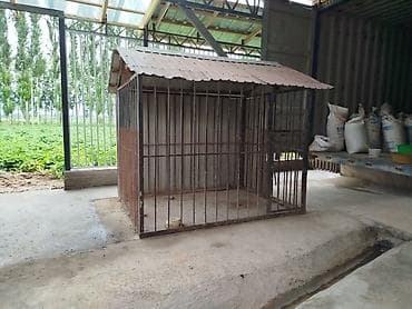 Вольер/клетка для животных из металла с крышей. - Каркас и решётки из