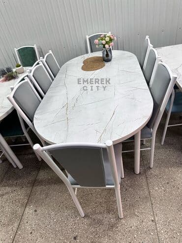 овальный кухонный стол: Кухонный стол и стул, цвет - Серый — 2