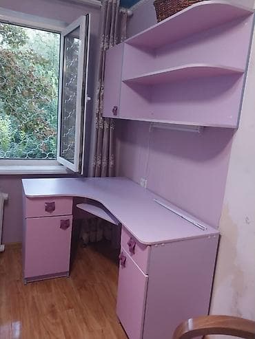 solutions elementary: Детский мебельный комплект в нежно‑розово‑сиреневой гамме. Состав и — 4