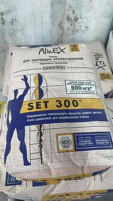 Внутренняя отделка: Клей цементный для керамической плитки AlinEX SET 300, 25 кг - — 2