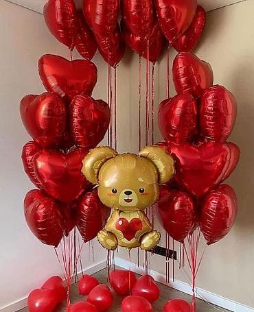 Гирлянды: Воздушные шары «Сердца» — готовые композиции для романтического декора — 4