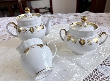 coffe lk: 1 -2 фото . Кофейный сервиз «Подснежник». Барановка . 22 предмета . В — 4