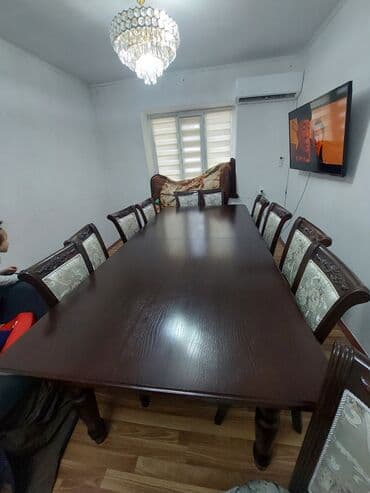 купить стол и стулья для кухни: Стол и стул для зала, Б/у, цвет - Коричневый — 8