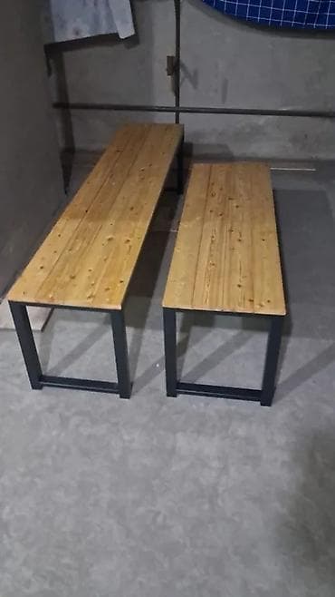 Садовые столы: Скамейка Металл, Без спинки, Без крыши — 5