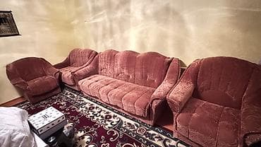 fire maple: Комплект мягкой мебели, Б/у, Самовывоз, цвет - Коричневый — 1