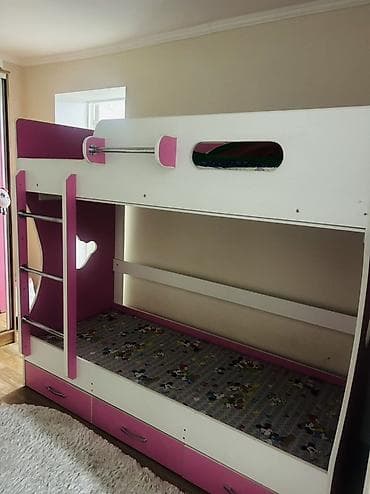 двухъярусная кровать стенка: Двухъярусная детская кровать, ЛДСП, цвет - Белый — 2