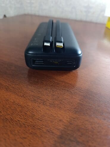 телефон зарядник: Baseus Lipow Dual-Cable Power Bank с емкостью 20000 мА·ч и мощностью — 5