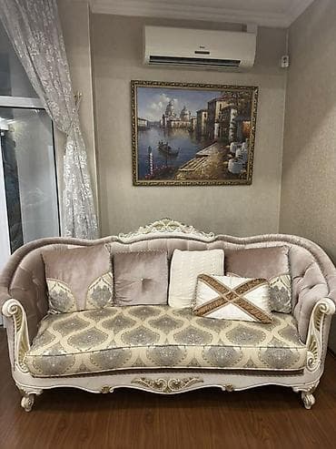Мебельные гарнитуры: Комплект мягкой мебели, Б/у, Платная доставка, Бесплатная доставка, Самовывоз, цвет - Бежевый — 2