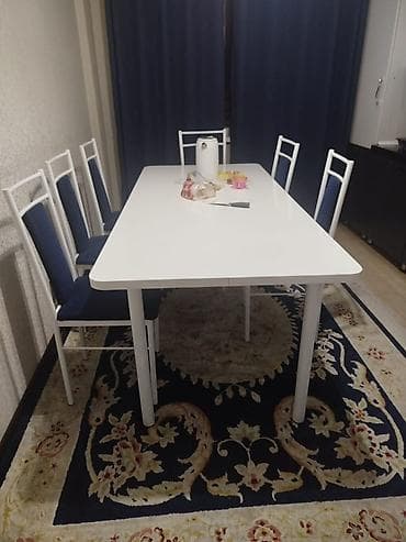 стулья железные: Кухонный стол и стул, цвет - Белый — 1