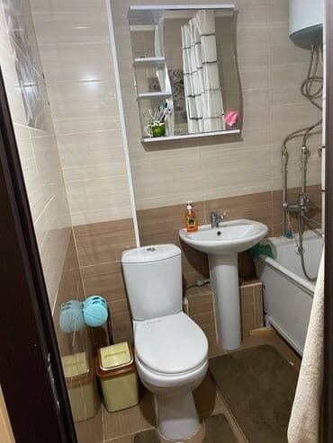 ремонт ванной комнаты: 3 бөлмө, 65 м², 104-серия, 3 кабат, Евроремонт — 5
