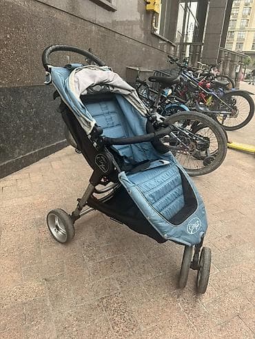 Прогулочная коляска Baby Jogger City Mini, 3-колёсная, голубая/серая — 2